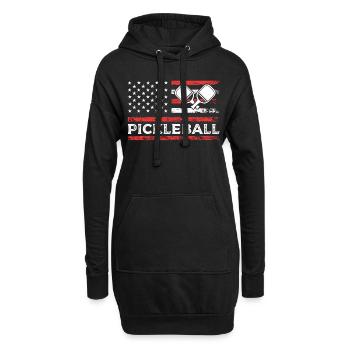 Pickleball American Paddle Sports Flag - Sweat-shirt à capuche long Femme - noir - Devant