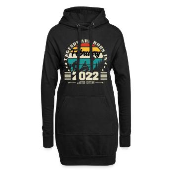 février 2022. Cadeau d'anniversaire février 2022. - Sweat-shirt à capuche long Femme - noir - Devant
