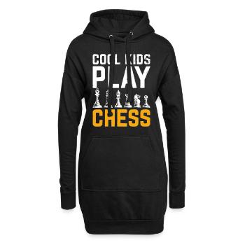 Cool Kids Play Chesschess gamefunny chess memesfun - Sweat-shirt à capuche long Femme - noir - Devant