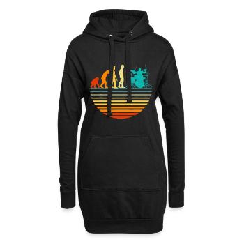 Cool Drummer Drumming Drums Percussion I Evolution - Sweat-shirt à capuche long Femme - noir - Devant