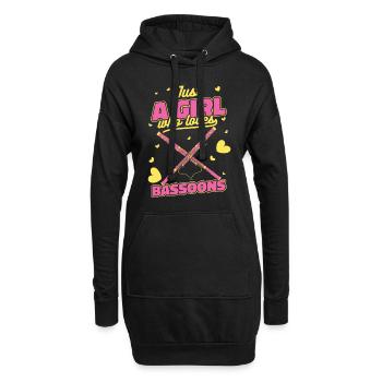 Fagott Bassoon Instrument Musik - Hoodie-Kleid - Schwarz - Vorne