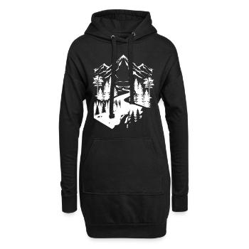 Nature en plein air Montagnes Arbres Faune Forêt Hik - Sweat-shirt à capuche long Femme - noir - Devant