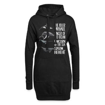 Observateurs de baleines - Sweat-shirt à capuche long Femme - noir - Devant