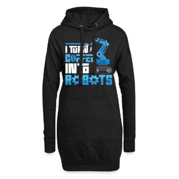 Robot Robotics Engineer Coffee I - Hoodie Dress - black - Front