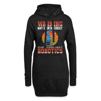 Robot Robotics Engineer Retro - Hoodie-Kleid - Schwarz - Vorne