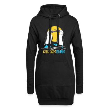 Îles Galapagos - Sweat-shirt à capuche long Femme - noir - Devant
