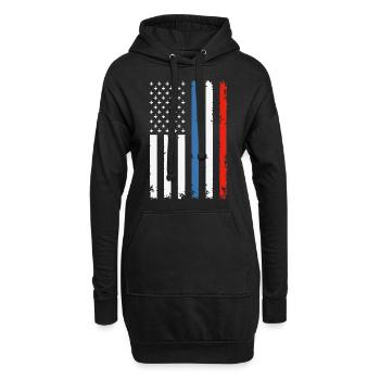 Amerikanischer Soldat Flagge 4. Juli - Hoodie-Kleid - Schwarz - Vorne