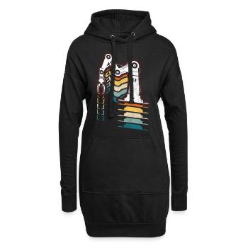 Robot Robotique Ingénieur Rétro - Sweat-shirt à capuche long Femme - noir - Devant