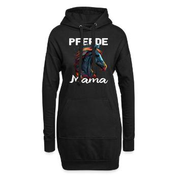 Pferdemama Pferdemädchen - Reiter - Westernreiter - Hoodie-Kleid - Schwarz - Vorne