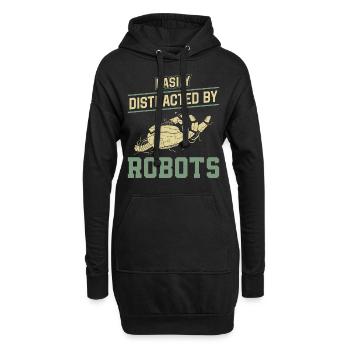 Ingénieur robotique robotique facilement - Sweat-shirt à capuche long Femme - noir - Devant