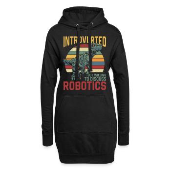 Robot Robotique Ingénieur Rétro - Sweat-shirt à capuche long Femme - noir - Devant