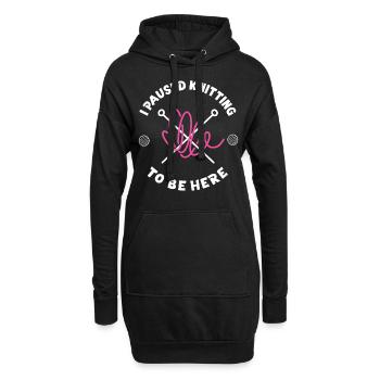 Knitting Knitter I Paused Knitting - Hoodie-Kleid - Schwarz - Vorne