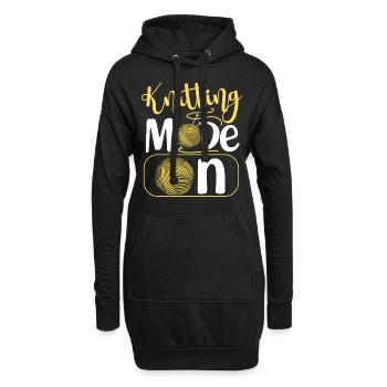 Knitting Knitter Knitting Mode On - Hoodie-Kleid - Schwarz - Vorne