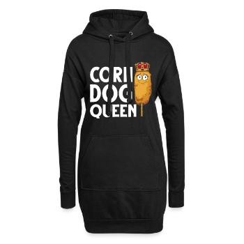 Drôle de maïs chien cadeau enfants femmes reine hot-dog sausag - Sweat-shirt à capuche long Femme - noir - Devant