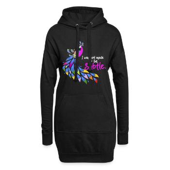Je n’étais pas fait pour être une idée subtile de paon, Birdi wa - Sweat-shirt à capuche long Femme - noir - Devant