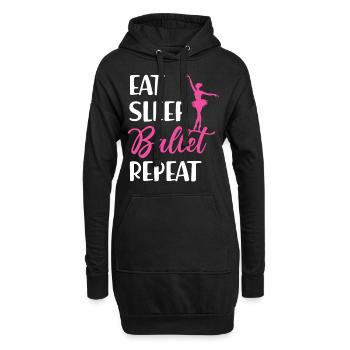 Ballet Dancer Dance Girl Ballerina - Hoodie-Kleid - Schwarz - Vorne