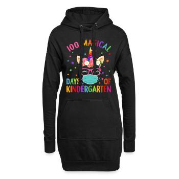 100 Magical Days Of Kindergarten School Unicorn Ma - Hoodie Dress - black - Front