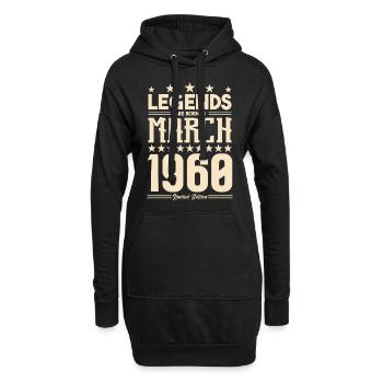 Cadeau Légende mars 1960. cadeau Mars 1960. March. - Sweat-shirt à capuche long Femme - noir - Devant