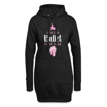 Ballet Danseuse Danse Ballerine - Sweat-shirt à capuche long Femme - noir - Devant