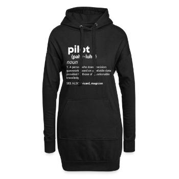 Lustiger Pilot Definition Design Flugzeug Jet Aviatio - Hoodie-Kleid - Schwarz - Vorne