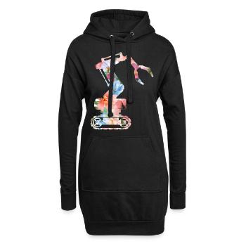 Ingénieur en robotique robotique Flower - Sweat-shirt à capuche long Femme - noir - Devant