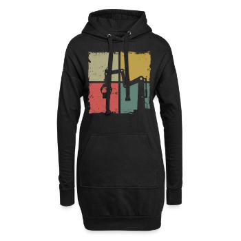 Robot Robotique Ingénieur Rétro - Sweat-shirt à capuche long Femme - noir - Devant