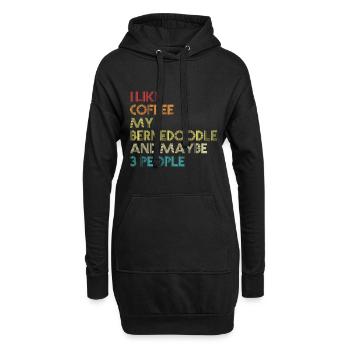 Bernedoodle Dog Owner Coffee Lovers Quote Vintage - Sweat-shirt à capuche long Femme - noir - Devant
