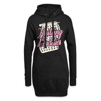 Knitting Knitter Friends Besties - Hoodie-Kleid - Schwarz - Vorne