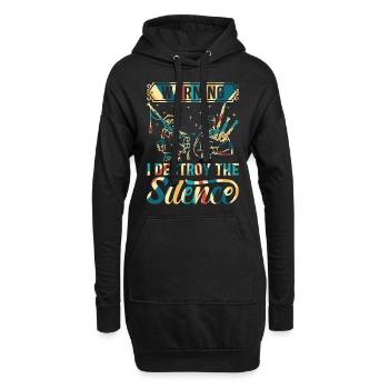Avertissement Je détruis le silence - Bagpipe Player Bag - Sweat-shirt à capuche long Femme - noir - Devant