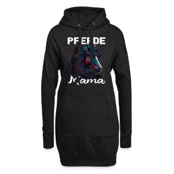Pferdemama Pferdemädchen - Reiten - Westernreiter - Hoodie-Kleid - Schwarz - Vorne