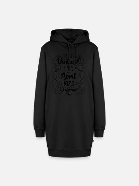 Jahrgang geboren im April 1973. Geburtstag April. - Hoodie-Kleid - Schwarz