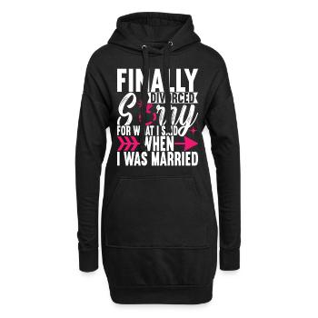 Divorce Divorcé - Sweat-shirt à capuche long Femme - noir - Devant