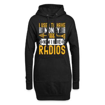 Radio amateur Opérateur radio amateur - Sweat-shirt à capuche long Femme - noir - Devant
