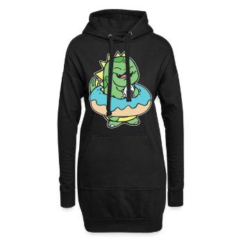 Chubby Kid Dinosaur Donut Sweet Pastry - Sweat-shirt à capuche long Femme - noir - Devant