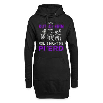 Kutschfahrer Spruch Pferdekutsche & Kutscherin - Hoodie-Kleid - Schwarz - Vorne