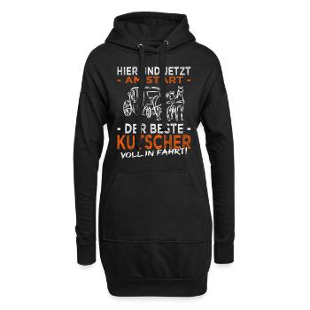 Kutschfahrer Spruch Pferdekutsche & Kutscher - Hoodie-Kleid - Schwarz - Vorne