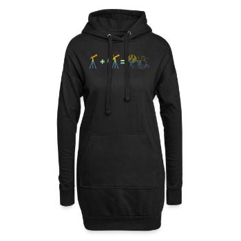 Space Travel Astronomy Telescope Solar System Astr - Hoodie-Kleid - Schwarz - Vorne