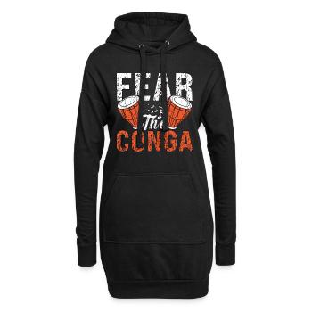 Conga Fear The Conga Drummer Instrument Percussion - Sweat-shirt à capuche long Femme - noir - Devant