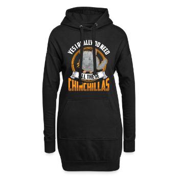 Oui j’ai besoin de tous ces rongeurs chinchilla - Sweat-shirt à capuche long Femme - noir - Devant
