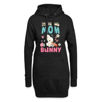 Je suis le lapin de Pâques cool maman maman Pâques - Sweat-shirt à capuche long Femme - noir - Devant