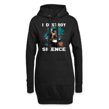 I Destroy Silence - Schlagzeug - Schlagzeuger - Hoodie-Kleid - Schwarz - Vorne