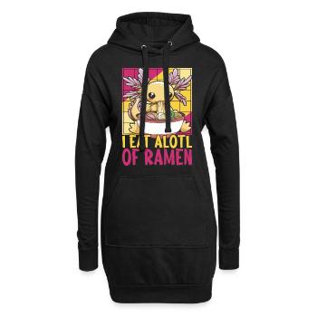 Anime Ramen Axolotl - Hoodie-Kleid - Schwarz - Vorne