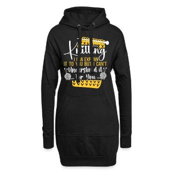 Tricoter Tricoter Tricoter Je peux - Sweat-shirt à capuche long Femme - noir - Devant