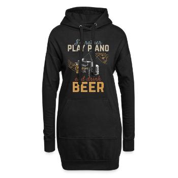 Je préfère jouer du piano et boire de la bière - Piano Music - Sweat-shirt à capuche long Femme - noir - Devant