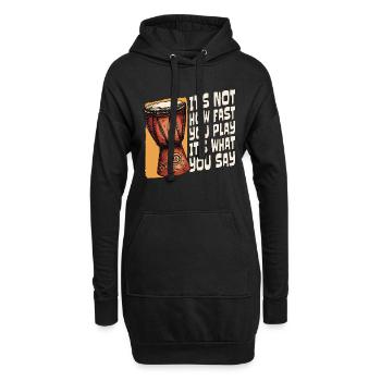 Djembé Ce n’est pas à quelle vitesse tu joues percussionniste - Sweat-shirt à capuche long Femme - noir - Devant