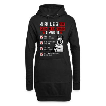4 Regeln für Besitzer von Deutschen Schäferhunden - Hoodie-Kleid - Schwarz - Vorne