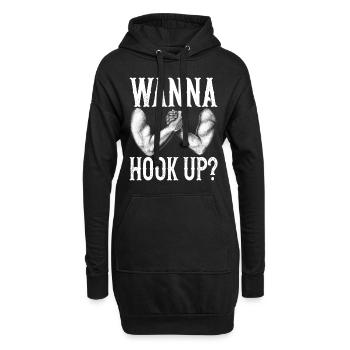 Armdrücken Armwrestling - Hoodie-Kleid - Schwarz - Vorne