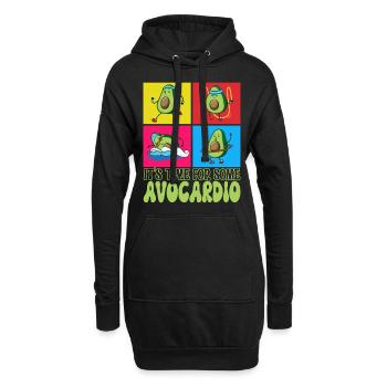 Avocardio Avocado Fitness - Hoodie-Kleid - Schwarz - Vorne