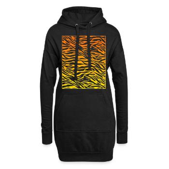 Zebrastreifen - Tiger Muster - Urlaub in Afrika - Hoodie-Kleid - Schwarz - Vorne