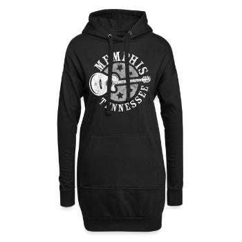 Memphis, Tennessee, Guitare - Sweat-shirt à capuche long Femme - noir - Devant